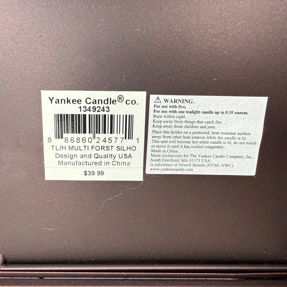 Yankee Candle Multi Forest Silhouette 5 Tea Light Holder Bronze Metal Brown Tree